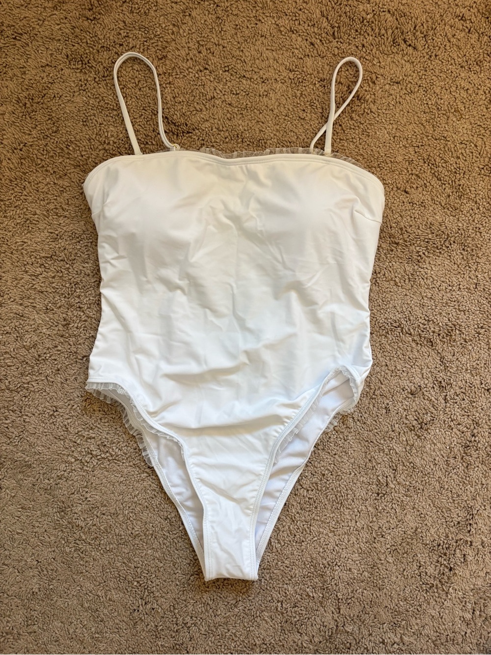 White One-Piece Swimsuit with Removable Straps